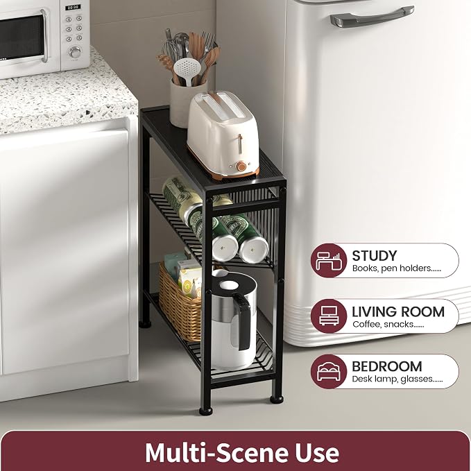 Narrow Side Table for Small Space, 3-Tier End Table - Image 4