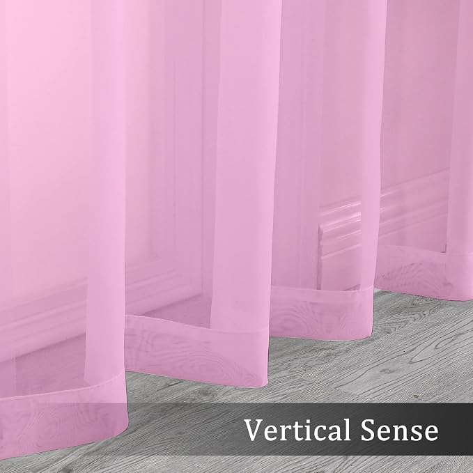 Pink Sheer Curtains 96 Inch Length, Elegant Sheer Curtains - Image 6