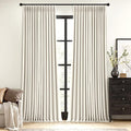 MIULEE Natural Pinch Pleated 100% Blackout Linen Curtains 40x96 Inches | Room by MIULEE