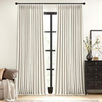 MIULEE Natural Pinch Pleated 100% Blackout Linen Curtains 40x96 Inches | Room by MIULEE