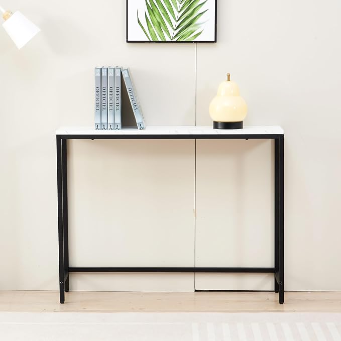 loglus Console Table for Entryway, Faux Marble MDF Sofa Table - Image 5