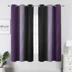 Black and Purple Ombre Blackout Curtains 63 Inch Length | Room Darkening - Image 2