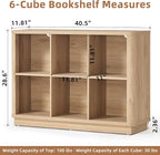 Joaxswe 6 Cube Storage Book Shelf, Floor Standing 2-Tier Wooden Bookshelf - Image 3