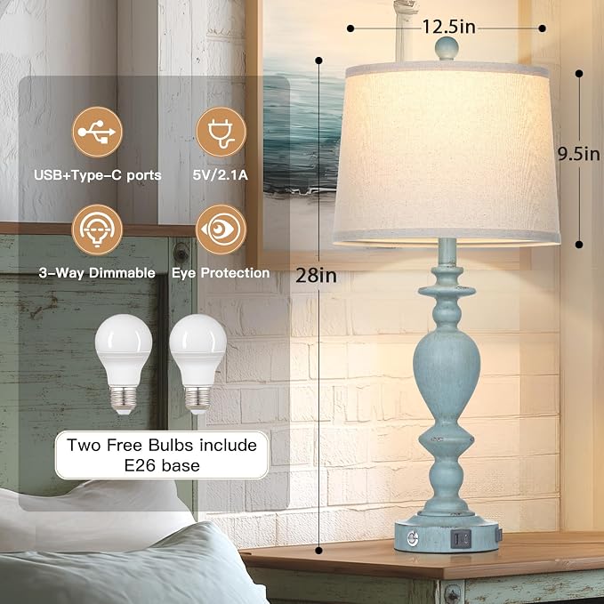Cinkeda 27.5" Coastal Table Lamp - Image 2