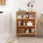 Giantex Storage Cabinet, Bamboo Bathroom Floor Cabinet - Image 6
