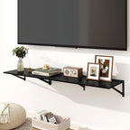 Fun Memories Floating Shelves for Wall, 12 Inch Deep Floating Shelves Set of 2 - Image 2