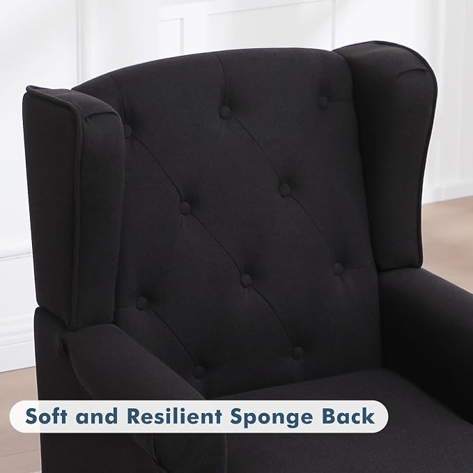 Accent Chair for Living Room, Mid Century Modern Upholstered Armchair, Wingback - Image 6