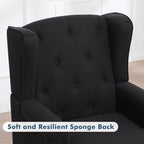 Accent Chair Set of 2, Mid Century Modern Fabric Wingback Chair, Upholstered - Image 6