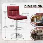 Homall Bar Stools Modern PU Leather Adjustable Swivel Barstools, Armless - Image 3