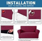 ZNSAYOTX 1 Piece Stretch Loveseat Covers - Image 4