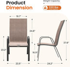 JEAREY Patio Dining Chairs Set of 6, Outdoor Stackable Dining Furniture Set - Image 3