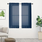Chyhomenyc Voile Sheer Curtain Panels 45in Long 2 Pack, Short Bathroom Window by Chyhomenyc