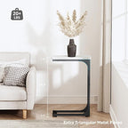 QEEIG Narrow C Shaped Side Table Set of 2 Living Room Sets Slim Couch Tray - Image 3