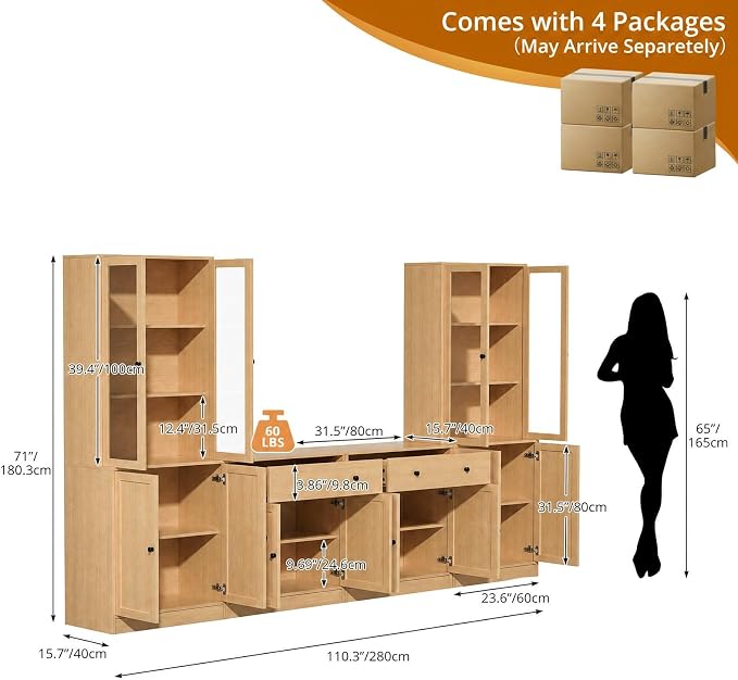 TUSY 71" TV Stand Storage Set - Image 2