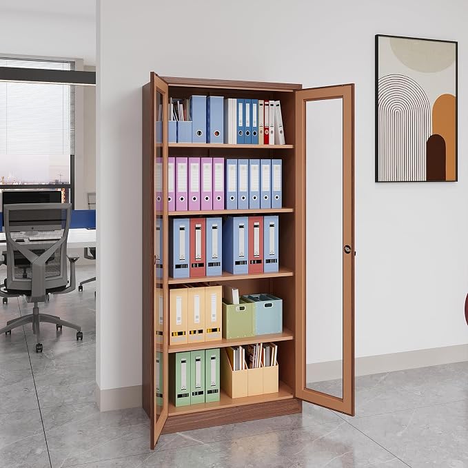 Display Cabinet with Glass Doors, Display Case Cabinet - Image 8