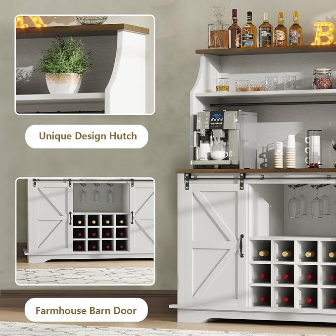 55 Inch Farmhouse Coffee Bar Cabinet - Image 7