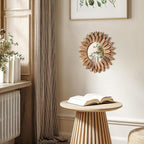 Honiway Boho Wall Decor Mirror 2 Pack Rustic Wood Mirror 12 inch Boho Mirror - Image 4