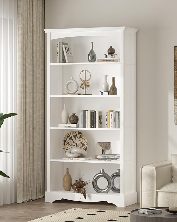 TVU 5-Tier Wooden Bookshelf, 31.5" W x 65" H ×9.9" D Bookshelf - Image 7