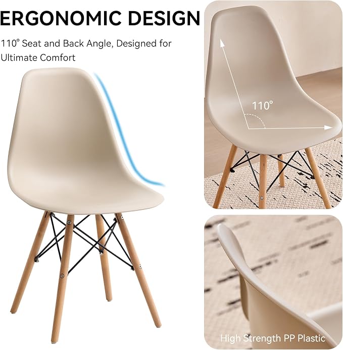 5-Piece Round Dining Table Set, Small 35.5" Kitchen Table Chairs Set of 4 Space - Image 5