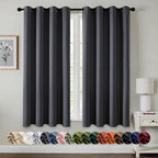 MIULEE Blackout Curtains for Bedroom 2 Panels 50 x 63 Inch Long Dark Grey | by MIULEE