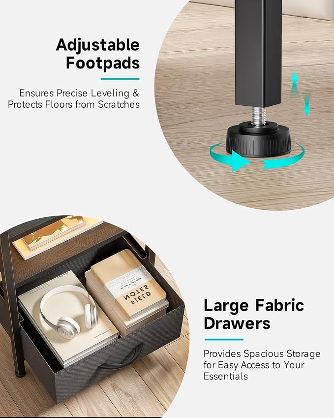 Lazzanto Night Stand Bedside Charger Bedroom - Image 6
