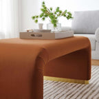 Modway EEI-6735-BRA-RUS Koda Performance Velvet Waterfall Ottoman, Brass Rust - Image 2