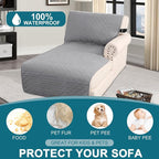 Turquoize 100% Waterproof Sofa Covers Chaise Lounge L Shape Sofa Protector Slip - Image 2