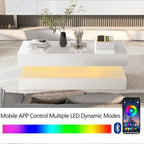 Uspeedy 47.3in Large High Glossy LED Coffee Table - Image 7