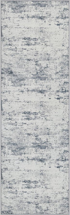 3x8 Washable Runner Rug：Modern Abstract Soft Carpet Blue Grey | by FXRHLP