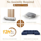 125" Modular Sectional Sleeper Sofa, Boneless Cloud Couch - Image 5