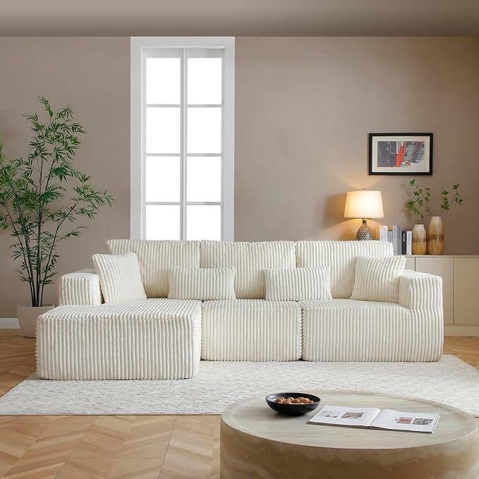 110" Cloud Sectional Couch, Modular Sectional Sofa by HANXIN
