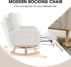 NIOIIKIT Nursery Rocking Chair, Corduroy Upholstered Rocking Chair - Image 5