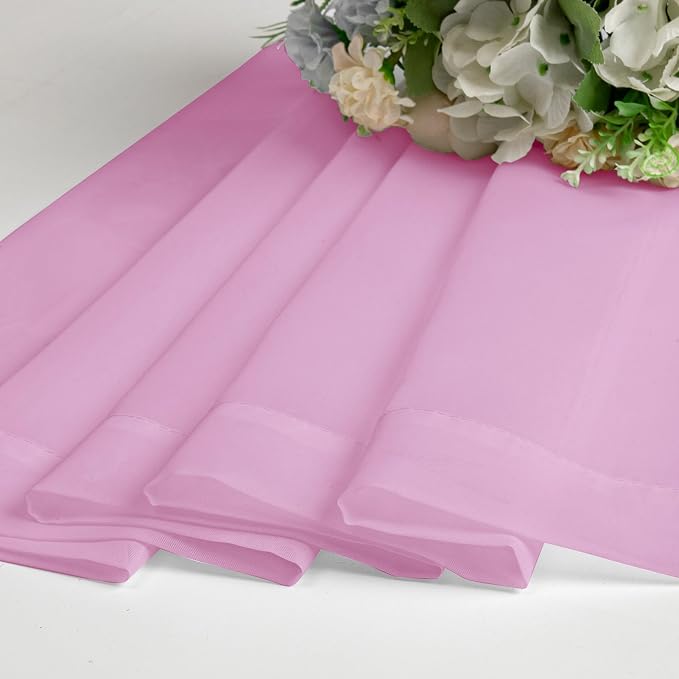 Light Pink Sheer Curtains 36 Inch Length 2 Panels, Elegant Voile Cafe Short - Image 3