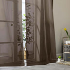 Sheer Chocolate Curtains for Bedroom Living Room 54 Inch Length 2 Panels Set - Image 8