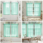 MIULEE Aqua Sheer Curtains 63 Inches Long 4 Panels 42 x 63 Inches | Light - Image 6