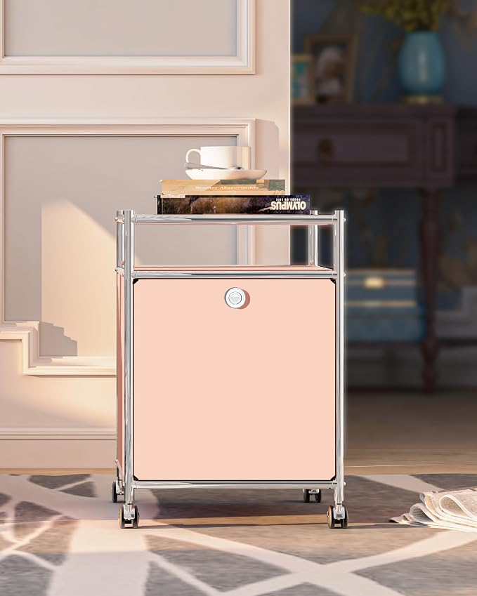 Matte Storage Cart with Flap Door, Large Capacity Storage Cart with Detachable - Image 7