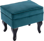 Accent Chairs with Ottoman Set of 2 Velvet Wingback Club Chair Upholstered - Image 4