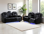 Leather Power Recliner Sofa Set, Living Room Furniture Sets, 2 Piece Reclining by LYfurniture