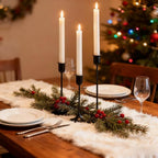 Black Tall Candle Candlestick Holder, Centerpiece Dining Table Wedding Festive - Image 2