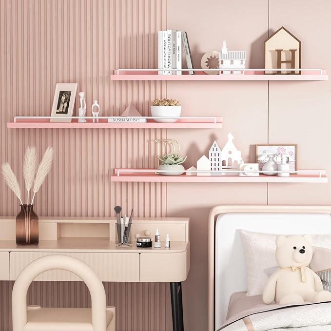 RYOFOBETTO 32 inches Long Floating Shelves, Bathroom Decor Shelves Over Toilet - Image 2