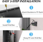 No Stud TV Wall Mount, Drywall Studless TV Hanger No Damage, No Drill, Non - Image 4