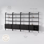 Nathan James Jasper 3-Shelf Solid Wood Boho Bookshelf, Wall Mounted Bookshelf - Image 4