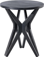 Pedestal Farmhouse End Table, Distressed Top - Image 7