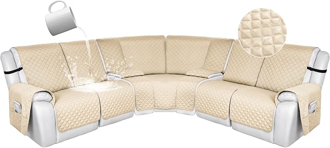 HDCAXKJ 100% Waterproof Reclining Sectional Couch Covers L Shape Recliner Sofa by HDCAXKJ