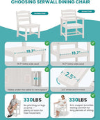 SERWALL Patio Dining Set with 15FT Double Side Umbrella, Outdoor Dining Sets - Image 8