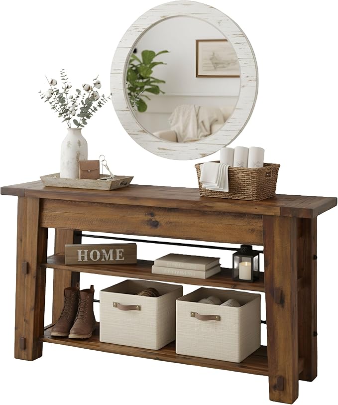 Durango 54-Inch Farmhouse-Industrial Style Wood Console Table by AlaterreFurniture