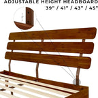 Bme Caden King Size Bed Frame and Adjustable Headboard, 15 Inch Mid Century - Image 4
