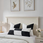 Fancy Homi Set of 2 Black White Big Decorative Throw Pillow Covers 24x24 Inch - Image 5