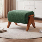 Linen Padded footstools Mid Century Modern Ottoman by Unknown