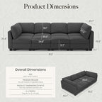 Belffin 111" Cloud Sectional Sleeper Sofa - Image 2